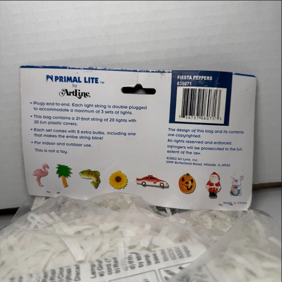 Fiesta Chili Peppers Fun Lights Primal Lite By Artline 21' String 20 Light Set - Picture 6 of 6